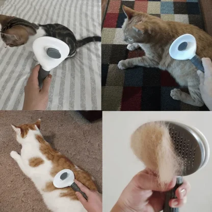 Push Top Slicker Pet Hair Brush - Image 5