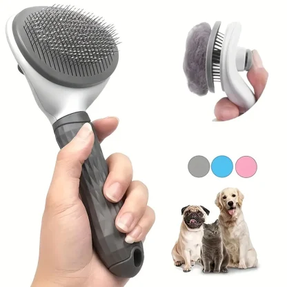 Push Top Slicker Pet Hair Brush - Image 3