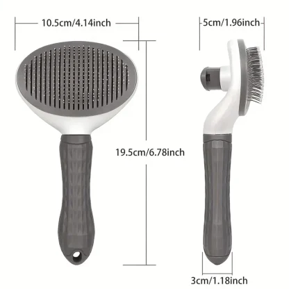 Push Top Slicker Pet Hair Brush - Image 7