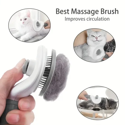 Push Top Slicker Pet Hair Brush - Image 6