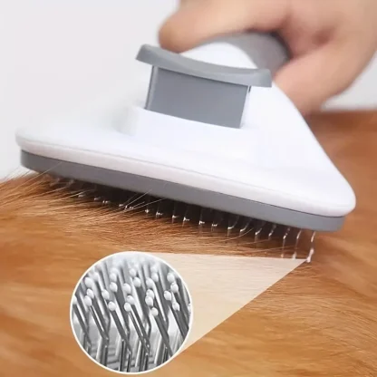 Push Top Slicker Pet Hair Brush - Image 2